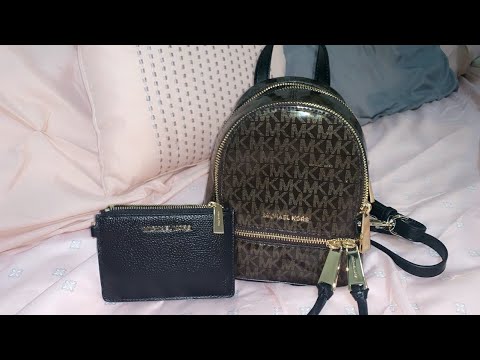 michael-kors-glossy-extra-small-backpack-|-leather-coin-purse-|-unboxing-monday
