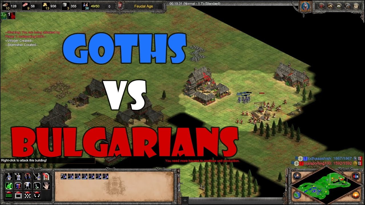 AoE2 | Goths vs Bulgarians | Arabia | 1100 elo
