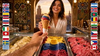 Country Flags Into Realistic Gelato from aroundthe world! 🍨🌎 | Globe ASMR screenshot 3