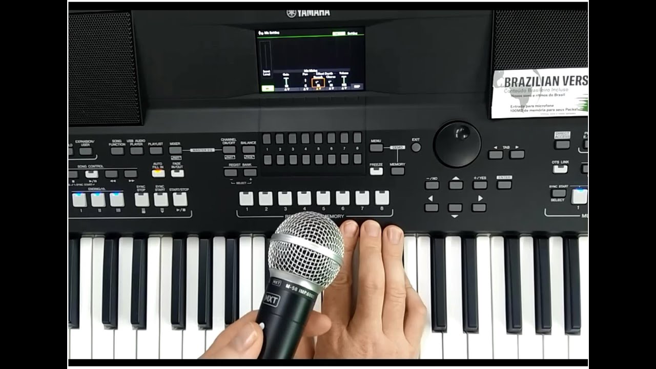 Como regular o microfone no teclado sx 600
