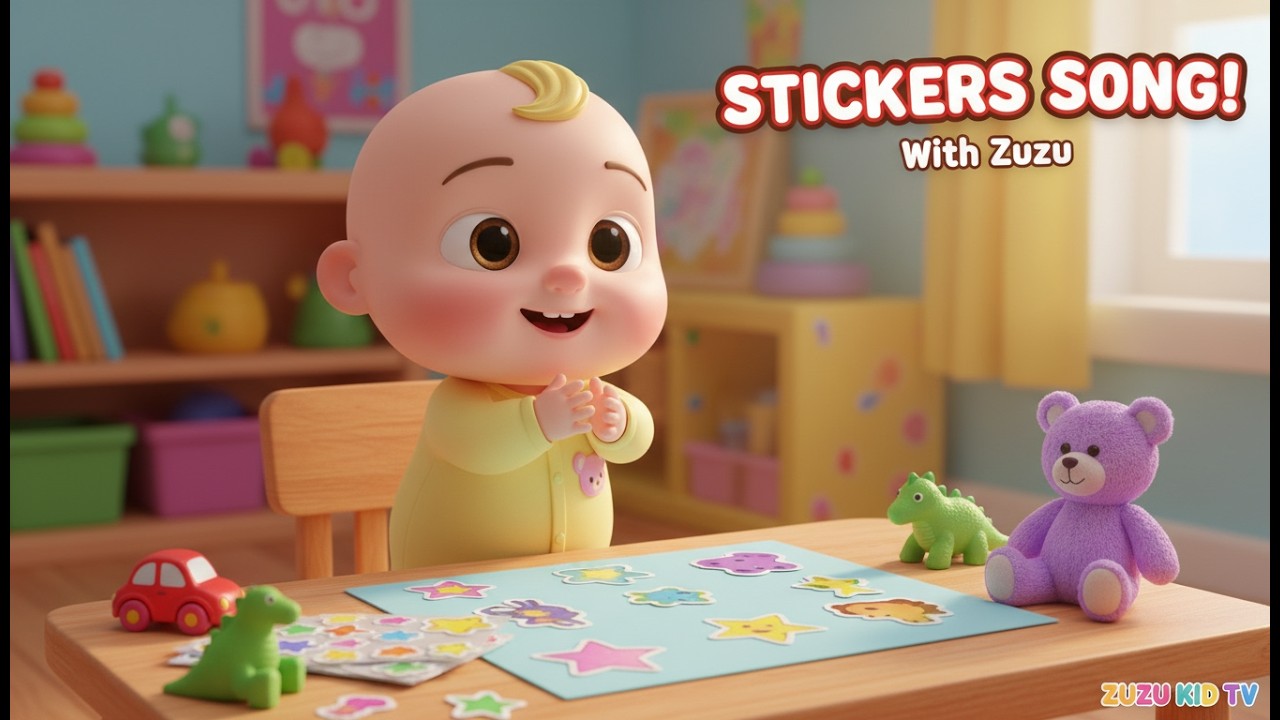 Stickers Song with Zuzu | Kids Nursery Rhyme, Toddler Fun