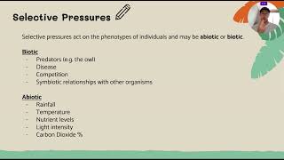 4.4.2 - Evolution (Selection Pressure)