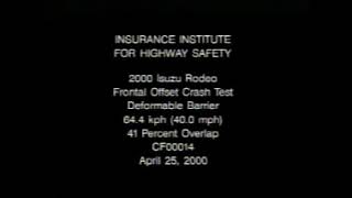 Isuzu Rodeo frontal offset crash test iihs 40 miles per hour 2002 Isuzu Rodeo Moderate Overlap Iihs Crash Test