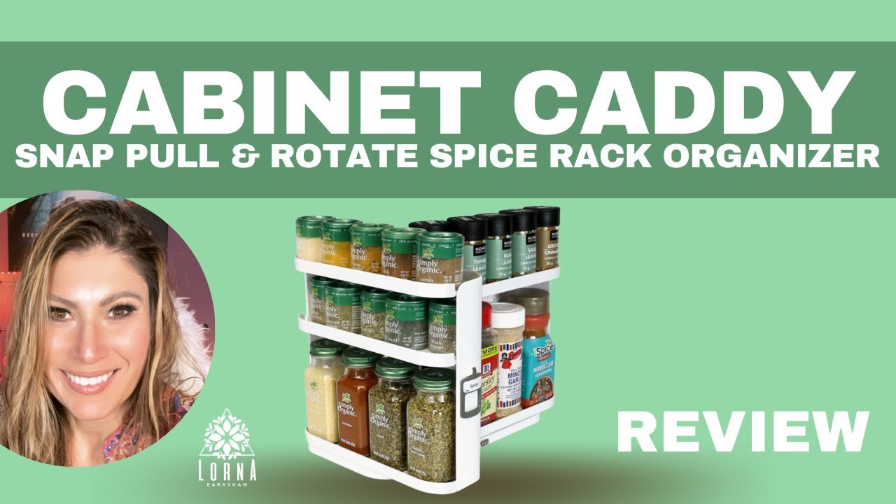 Cabinet Caddy SNAP! (White, Pull & Rotate Spice Rack Organizer