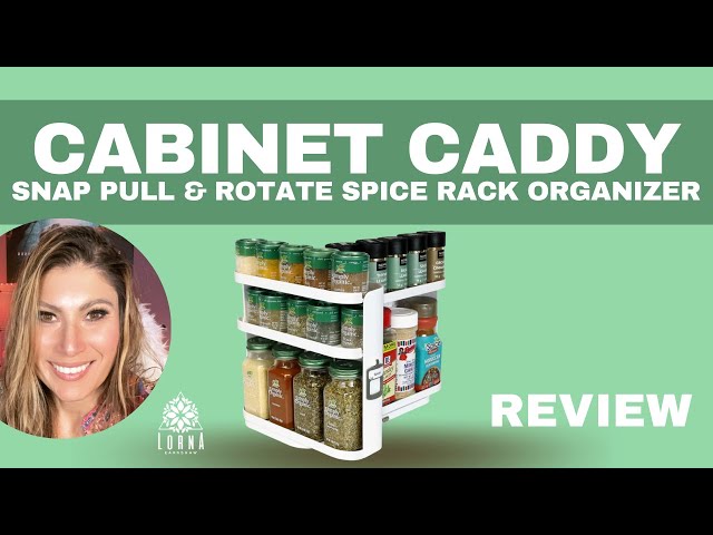 Cabinet Caddy SNAP! (White), Pull & Rotate Spice Rack Organizer, 3 Snap-In  Shelves Adjust for 5 Levels of Storage, Magnetic Modular Design, Non-Skid  Base
