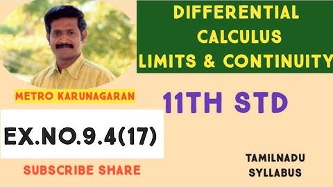11th Std Maths Ex.9.4(17) Evaluate the limit (1- cos^2 x)/(x sin 2x) as x approaches 0