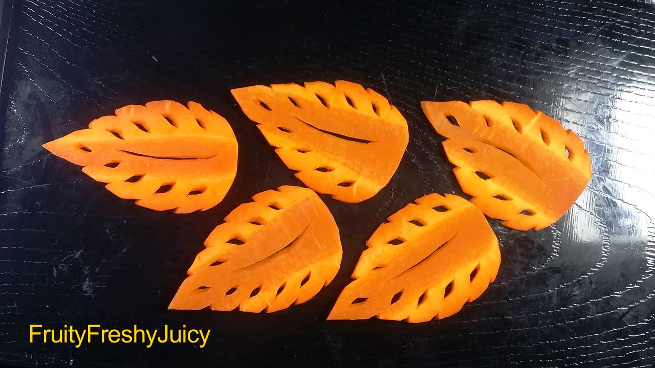 How To Make Carrot Leaf - The Art Of Fruit & Vegetable Carving & Designing
