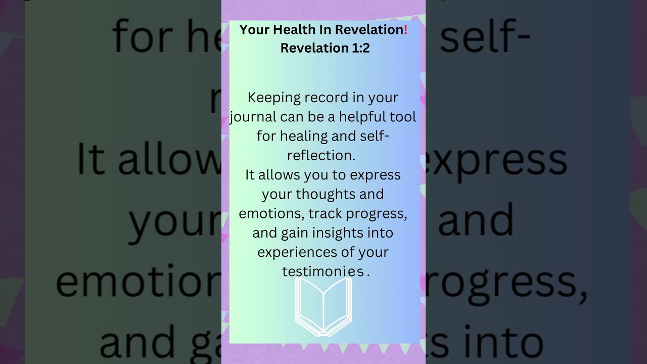Revelation 1:2 Health Benefits To Record Keeping! 