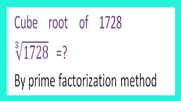 Cube    root    of    1728       ∛1728   =?By prime factorization method