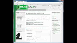 Converting a .docx file to an e-book via Online-Convert.com screenshot 5