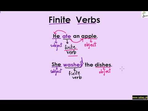 Finite Verbs (explanation with examples), English Lecture | Sabaq.pk |