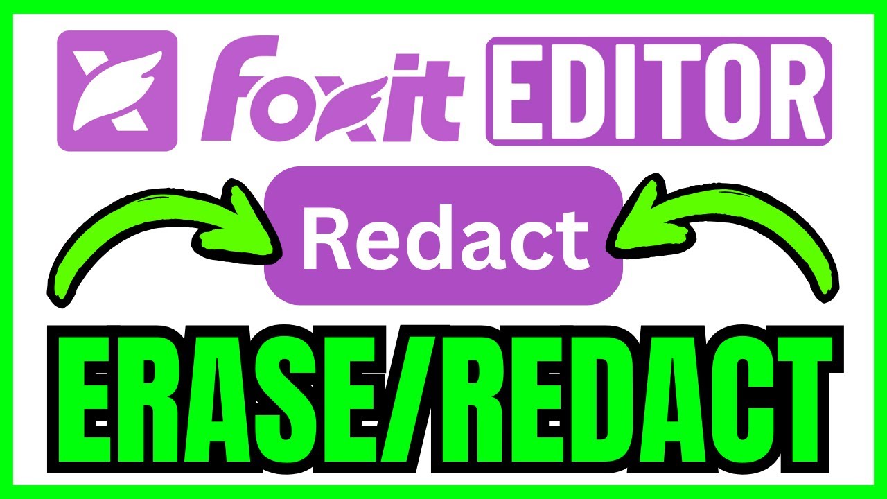 How To ERASE Or REDACT TEXT In Foxit PDF Editor (QUICK & EASY) 2026 ...