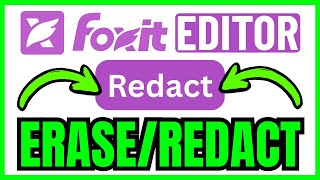 How To ERASE Or REDACT TEXT In Foxit PDF Editor (QUICK & EASY) 2026