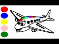 Airplane drawing and coloring for toddlers