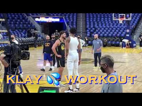 📺 More Klay Thompson workout/threes at Golden State Warriors pregame before Charlotte Hornets