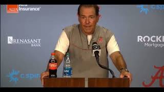 Nick Saban talks Alabama's 1st Fall Scrimmage - 1st O-Line IMPROVED, RBs encouraged Saban