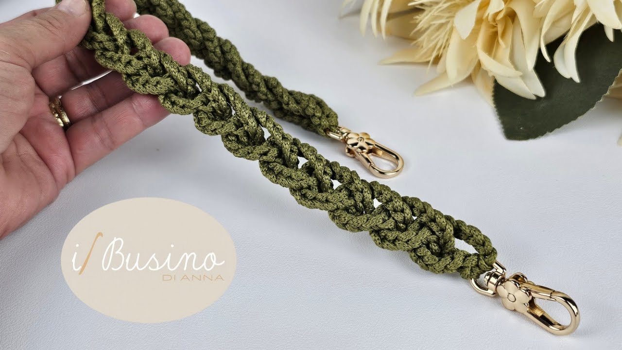 Tracolla all'uncinetto FACILE E VELOCE / Cordino 3mm - Uncinetto 4mm -Tutorial 15 minuti