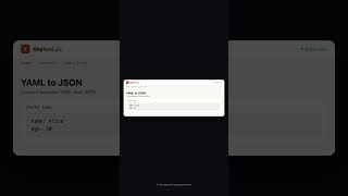 YAML to JSON — Free Online Tool | TinyTool.cc