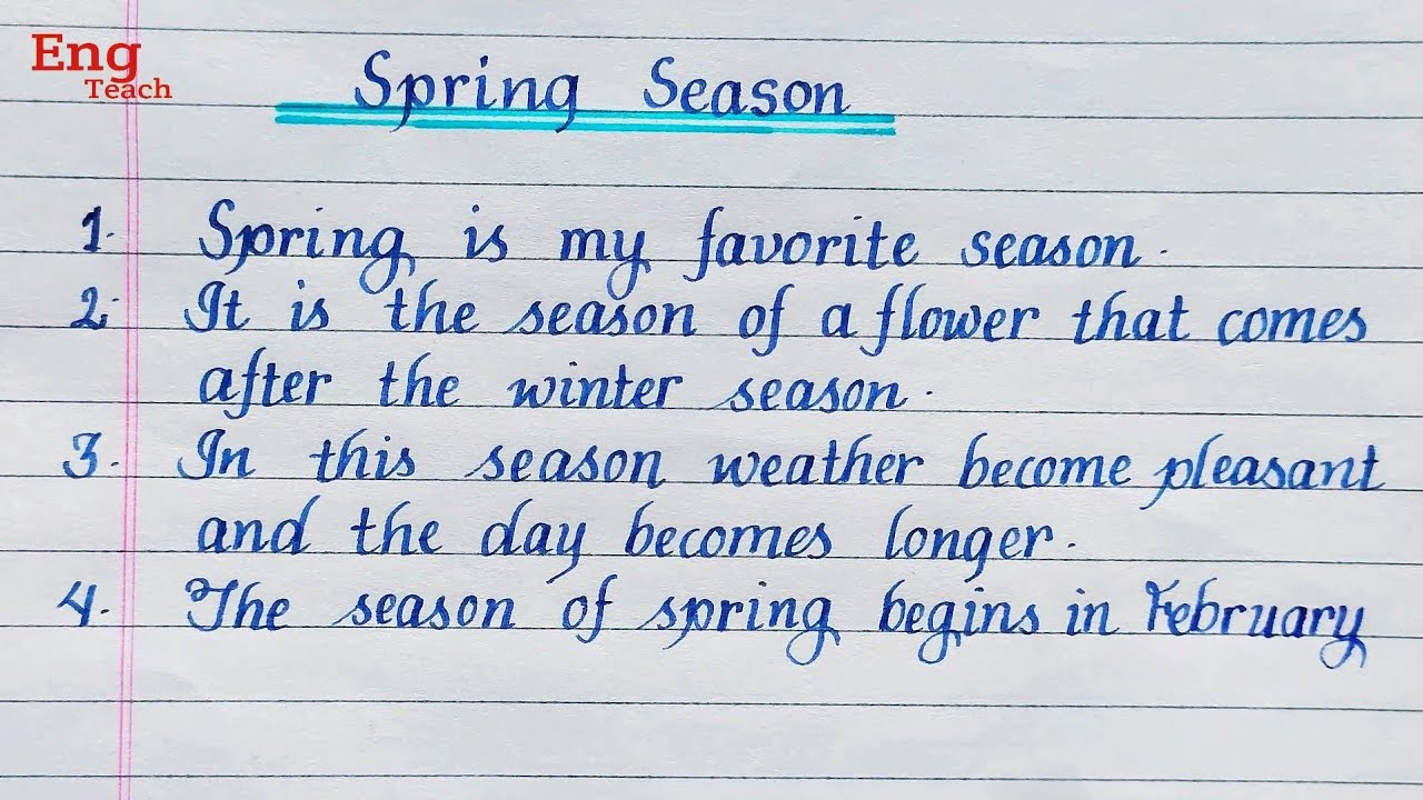spring season essay in english for class 3