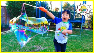 how to make diy giant bubbles homemade with ryans world