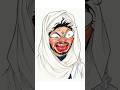 Funny Cartoon Transformation 😂 | Crazy Face Sketch Meme | Hand Drawn Viral Art #shots