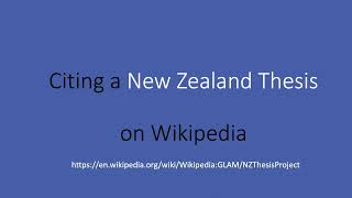 Citing a thesis on Wikipedia