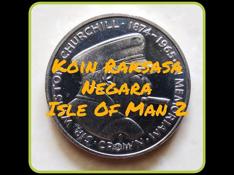 Museum Koin Kuno - Koin Besar Negara Isle Of Man 1 Crown 1990 Churcill.
