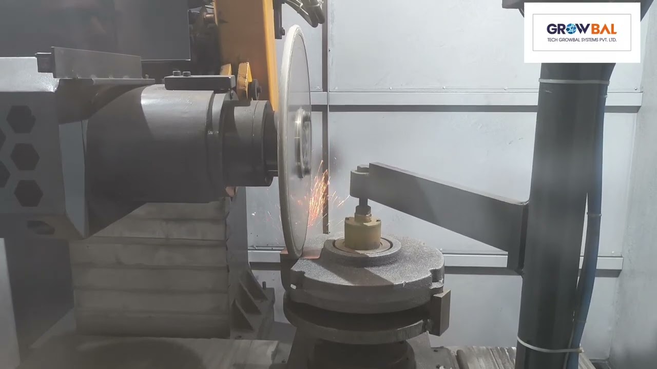 Casting cover weighing 28 kg finish grinding on 4 axis Fettling machine