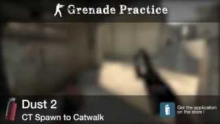 Grenade Practice : Dust 2 Incendiary - CT Spawn to Catwalk
