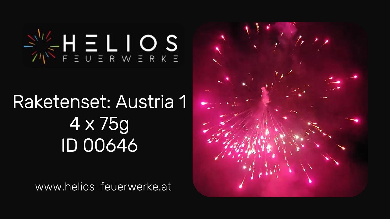 ID 00646 - Raketenset „Austria one“ mit 4 Zylinderraketen