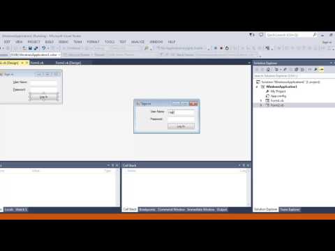 How to make a "User and  Password login"  visual studio.