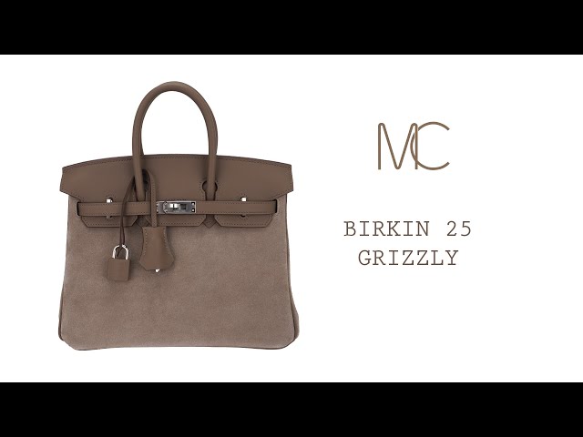 Hermes Birkin 25 Limited Edition Grizzly Gris Caillou Etoupe Swift Leather  Bag in 2023