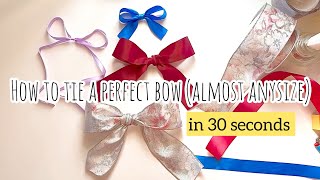 How to tie a perfect bow in 30 seconds😮 Easy DIY Ribbon Bow Tutorial