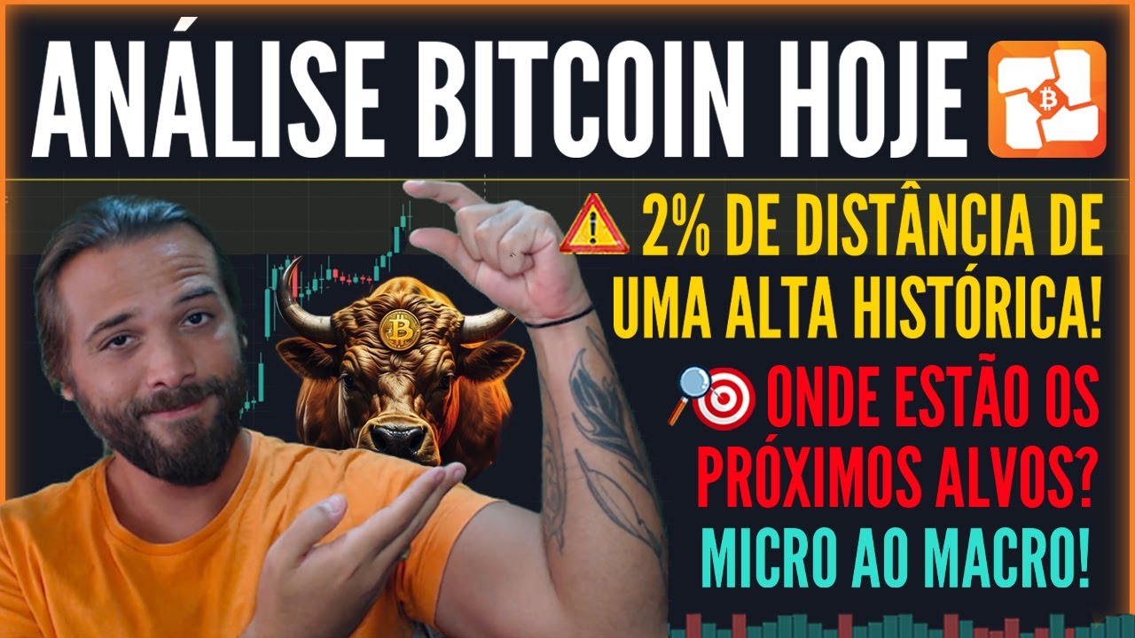 🚨💥🔎BITCOIN HOJE: 2% DE DISTÂNCIA DE UMA ALTA HISTÓRICA! ONDE ESTÃO OS  PRÓXIMOS ALVOS? MICRO AO MACRO