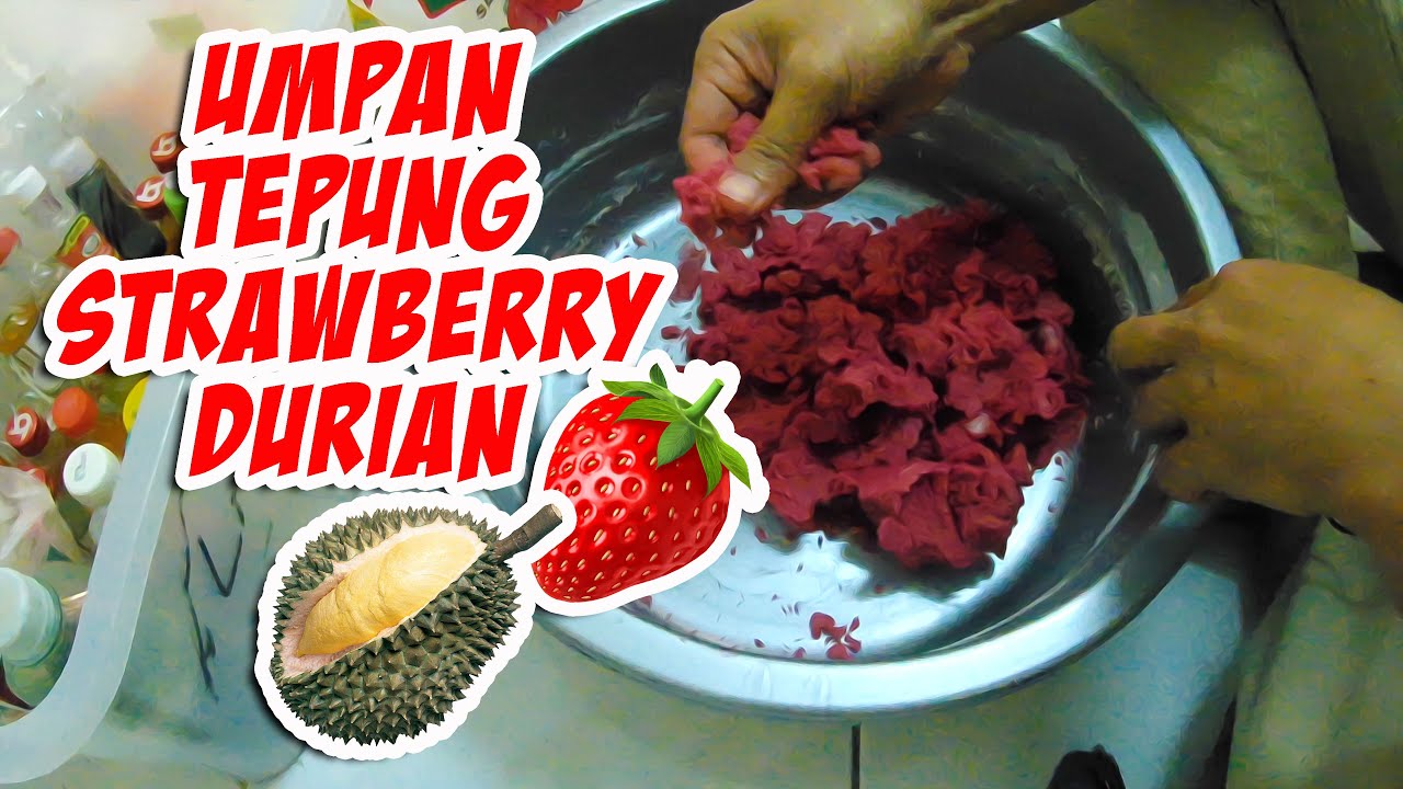 UMPAN TEPUNG STRAWBERRY DURIAN - umpan patin