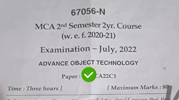 MDU MCA 2nd AOT Question Paper 2022