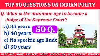 Top 50 Questions On Indian Polity  Gk Questions Gk Questions And Answer Important Gk Questions