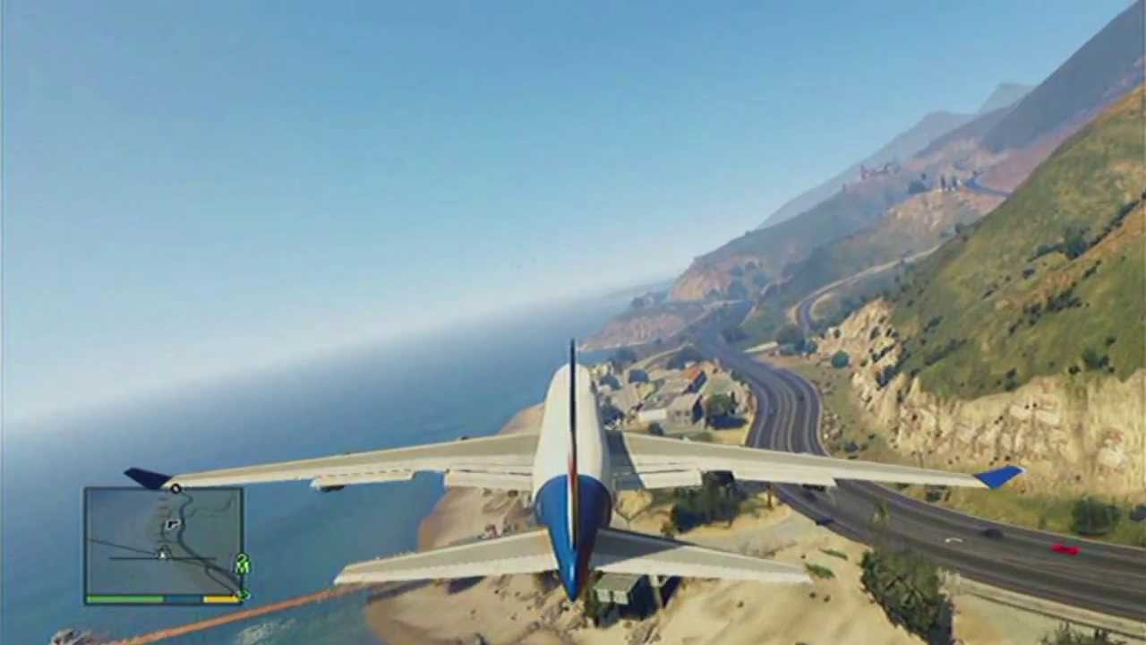 GTA 5 - Passenger Plane and Barrel Roll - YouTube