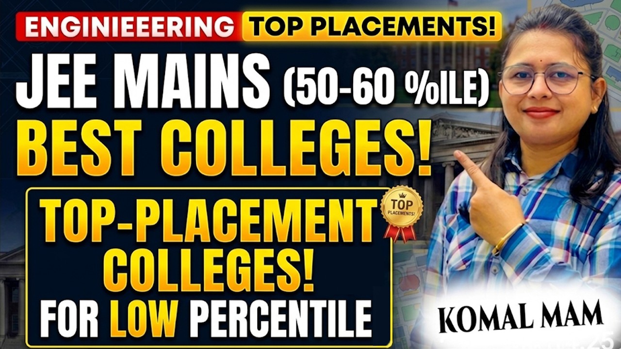 JEE Mains (50-60 Percentile): Best Colleges with TOP Placements! Low ...