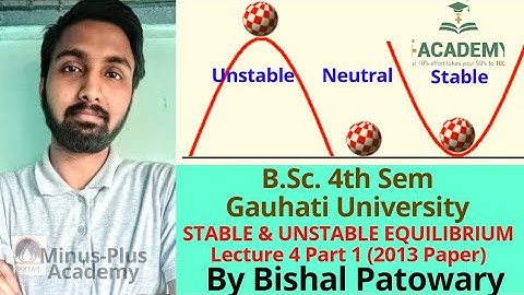 Stable and Unstable Equilibrium B.Sc. 4th Sem Gauhati University Lecture 4 Part 1 (2013 Paper)