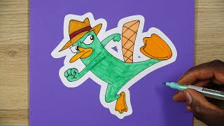 How To Draw PERRY THE PLATYPUS | Phineas and Ferb | Step By Step Tutorial | DeMoose Art