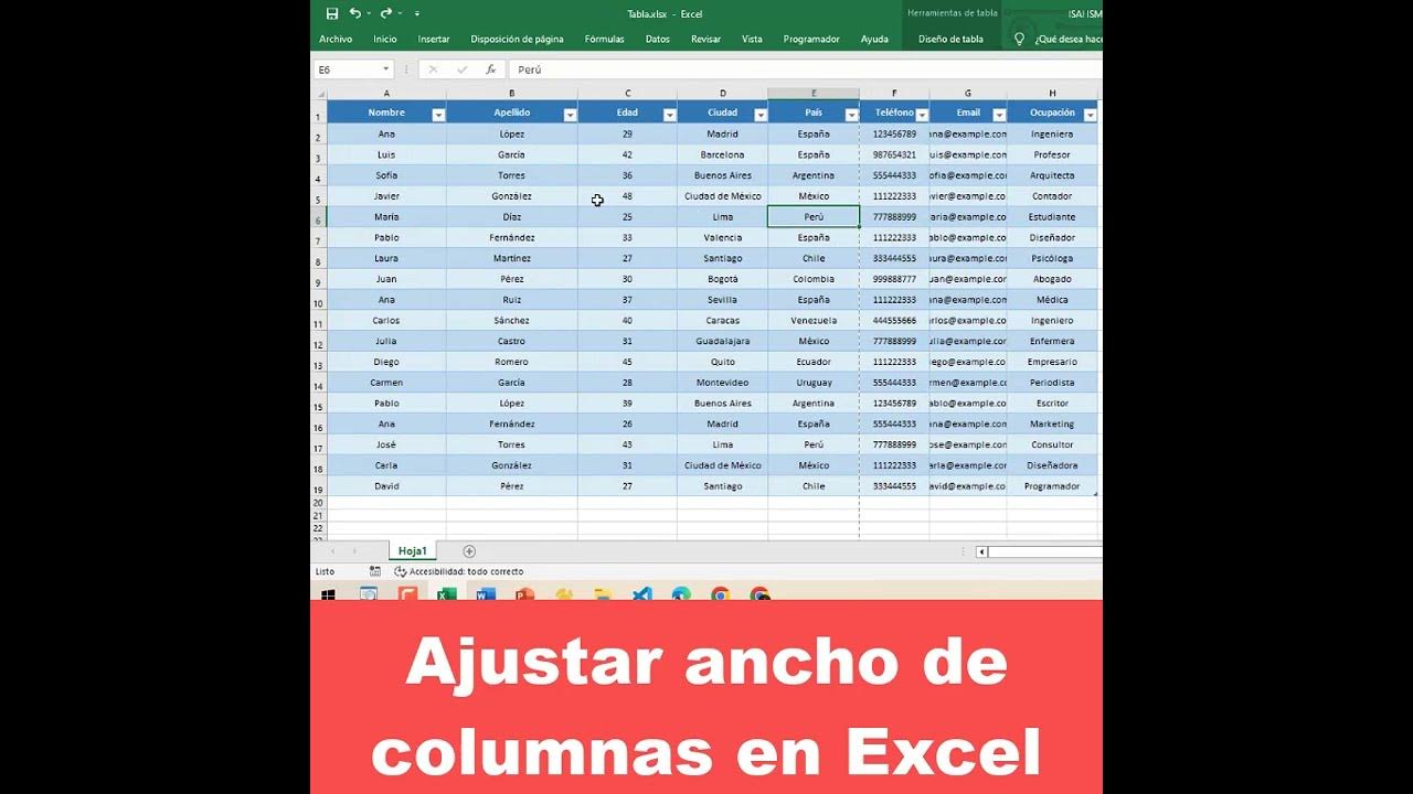 Ajustar Ancho de la Columna en Excel YouTube Ajustar Ancho de la Columna en Excel YouTube