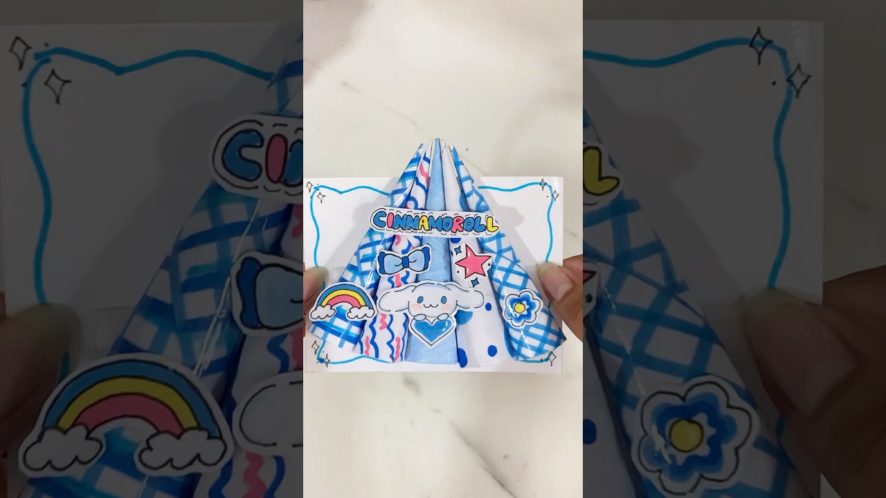 How to make baddie paper nails | cinnamoroll nails 