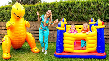 Alex and Gaby Play HIDE AND SEEK with Inflatable Toys