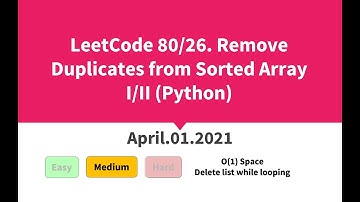 LeetCode 26. Remove Duplicates from Sorted Array (Python)
