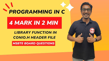 Library function in CONIO.H Header file | Akshay sir | PIC Diploma SEM-2