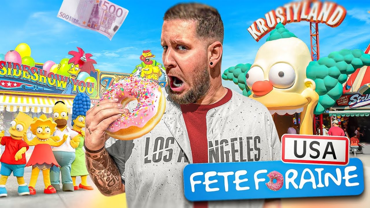 500€ ON GAGNE DANS LA FÊTE FORAINE LA PLUS CHÈRE DU MONDE | Springfield (Universal Studios)