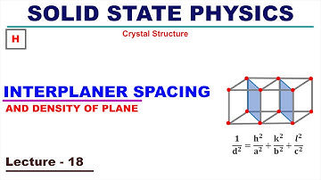 Interplanar Spacing and Density of Plane | Solid State Physics