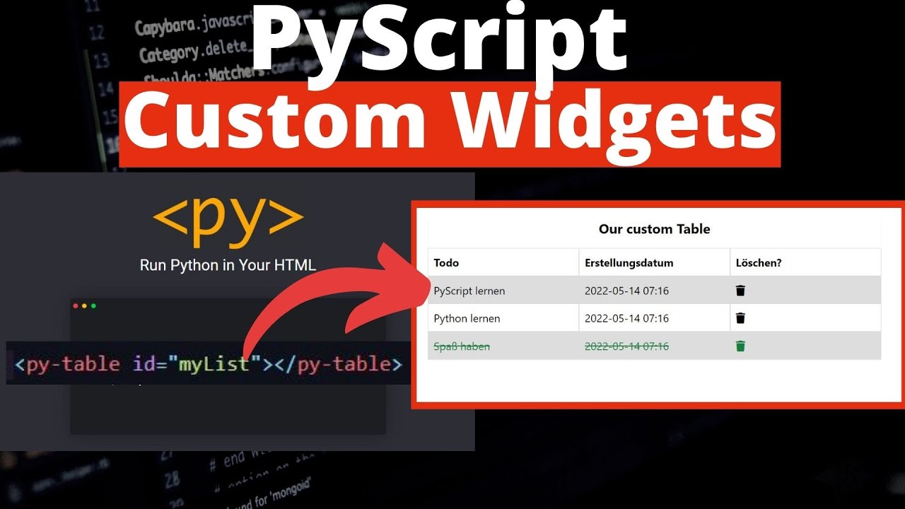 PyScript - Custom Widgets erstellen (Todo List Widget) - YouTube