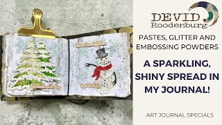 mixed media: paste, glitter and embossing powder!
